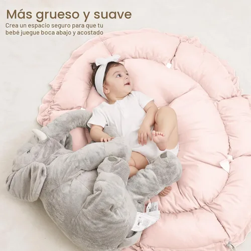 Miniatura 2 de ANGELBLISS Gimnasio de juego para bebé de 5 en 1, tapete reversible para tiempo de barriga con 5 juguetes sensoriales para el desarrollo basado