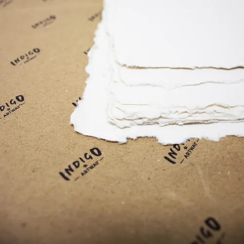 Miniatura 6 de Artway Indigo - Papel de trapo de algodón A5, 100% algodón, hecho a mano, textura suave de 8.82 oz/m², A5 (40 hojas)