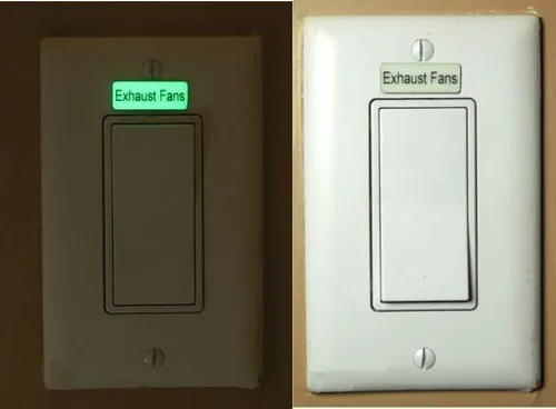 Comfort House Etiquetas personalizadas para interruptor de luz que brillan en la oscuridad, marca cualquier interruptor o panel con una etiqueta de