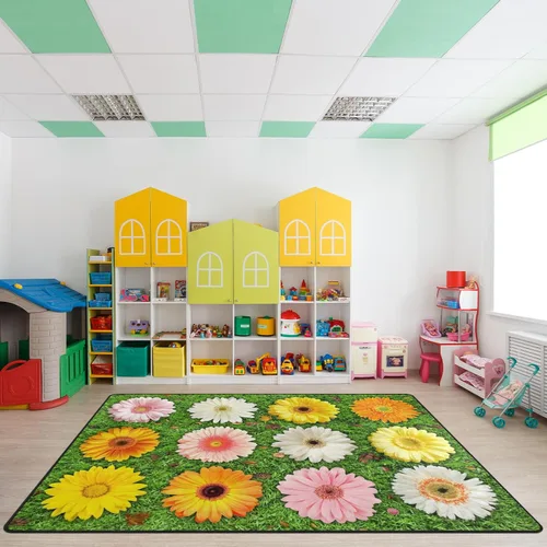 Miniatura 11 de Alfombra para Niños, Alfombra de Oruga Arcoíris ABC Letras del Alfabeto Tapete Educativo - 5x7 Pies Alfombra de Área de Aprendizaje con Respaldo