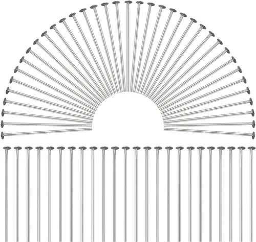 500 alfileres de cabeza plana para hacer joyas, de acero inoxidable, longitud de 0.98 pulgadas/0.984 in, horquillas planas para manualidades, aretes