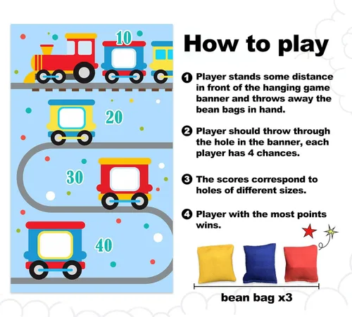 Miniatura 4 de Tren de vapor Choo Two Toss Games Banner telón de fondo ferroviario ferroviario transporte ferroviario historia temática decoración para interiores