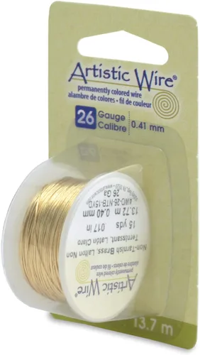 Miniatura 36 de Artistic Wire - Alambre para manualidades (calibre 10, 1,5 m, latón resistente a las manchas)