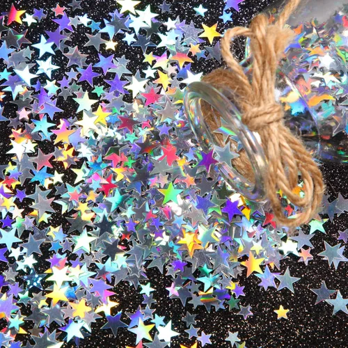 Miniatura 7 de Hestya Confeti de 60 g de estrella con purpurina, confeti de mesa de papel metálico para Navidad, fiesta, boda, festival, decoraciones