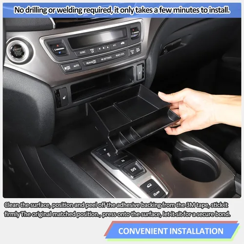 Miniatura 4 de Organizador de consola central para Honda Pilot 2016-2022/ Ridgeline 2017-2025/ Passport 2019-2025, Caja de almacenamiento con cajón de privacidad