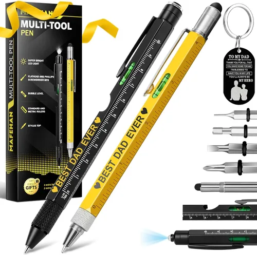 Miniatura 8 de Juego de bolígrafos multiherramienta 10 en 1, regalos de Navidad para papá, abuelo, hombres, rellenos de calcetines, accesorios geniales