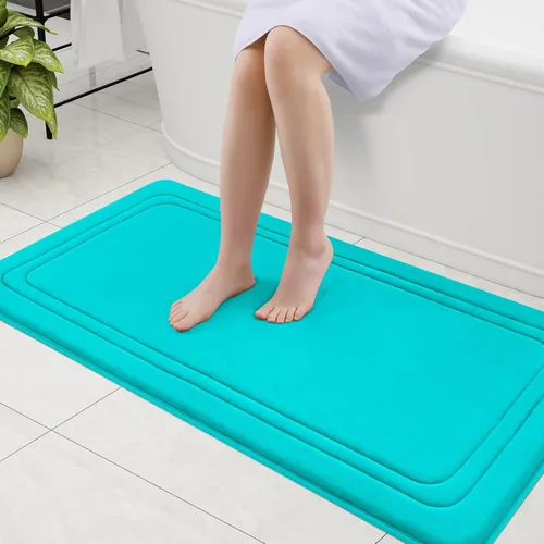 Miniatura 48 de Grandaily Alfombra de baño de espuma viscoelástica de 24 x 16 pulgadas, ultrasuave, antideslizante y absorbente, lavable a máquina, cómoda alfombra