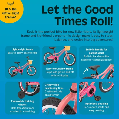 Miniatura 3 de Retrospec Koda Plus Kids Bike for Boys & Girls Ages 4-6 Years - Children's Bicycle, Adjustable Seat & Handlebars Algodón de azúcar
