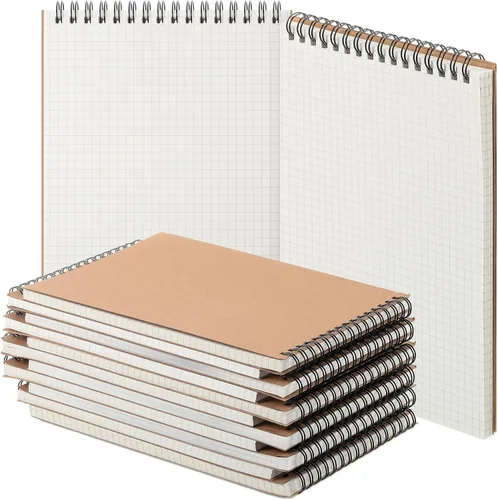Miniatura 8 de Engrowtic Paquete de 1 bloc de notas en espiral de papel cuadriculado A5, bloc de notas encuadernado con alambre, bloc de notas de cuadrícula