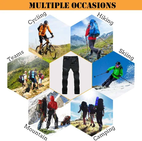 Miniatura 7 de CARWORNIC Pantalones de senderismo ligeros para hombre, de secado rápido, impermeables, para escalar, con bolsillos con cremallera