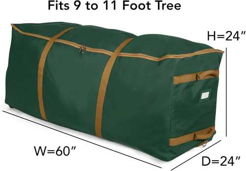 Miniatura 3 de Covermates Keepsakes - Bolsa enrollable con correa ajustable para árbol de Navidad – Almacenamiento navideño resistente de poliéster con ruedas