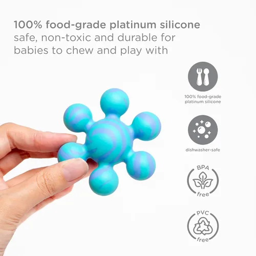 Miniatura 3 de Ubbi Joinibble - Mordedor para bebés, silicona platino de grado alimenticio, alivia la dentición y masajea las encías, sin BPA y PVC, paquete de 5