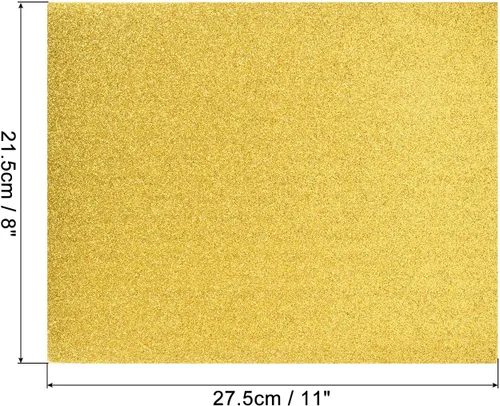 Miniatura 2 de Rebower Hojas de espuma EVA con purpurina, [para proyectos de artes y manualidades] – 11 x 8 pulgadas de grosor, tono dorado, 12