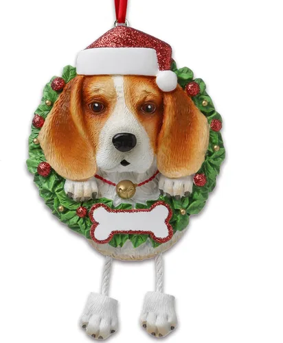 Miniatura 8 de Adornos de Navidad personalizados para perros 2024 – Corona de perro Beagle Adornos de Navidad para amantes de los perros, adorno de primera Navidad