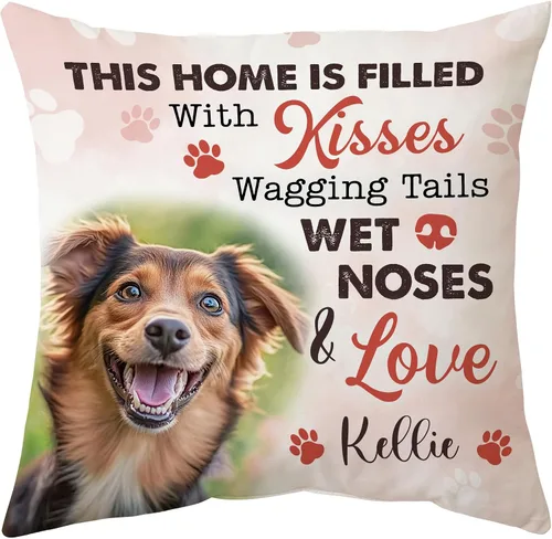 Miniatura 17 de Hyturtle Almohada personalizada para mascotas con inserto de 12 x 12 pulgadas impreso de doble cara, almohada para perros con imagen, almohadas