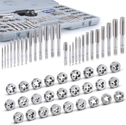 Miniatura 3 de Juego de 60 piezas de brocas y machos de roscar Master - Incluye tamaños SAE en pulgadas #4 a 1/2” y tamaños métricos M3 a M12, roscas gruesas
