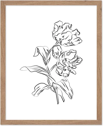 Miniatura 82 de Poster Master Póster de peonías – Estampado de flores retro – Ilustración floral – Ilustración en blanco y negro – Diseño de línea y abstracto