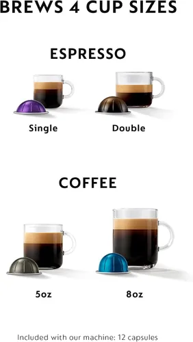 Miniatura 7 de Nespresso VertuoPlus Deluxe - Paquete de máquina de café y espresso con espumador de leche Aeroccino de De'Longhi, negro