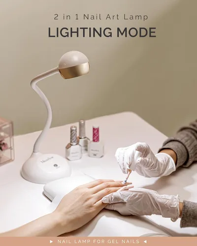 Miniatura 3 de MelodySusie Lámpara de uñas UV inalámbrica con cuello de cisne con ángulo de luz ajustable, S-Pro09M 2 en 1, recargable, secado rápido, seca todos