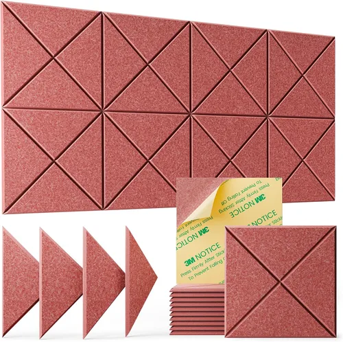 Miniatura 28 de Paquete de 22 paneles acústicos autoadhesivos, 12"X 12"X 0.4" paneles de espuma insonorizante, paneles de pared insonorizados de alta densidad