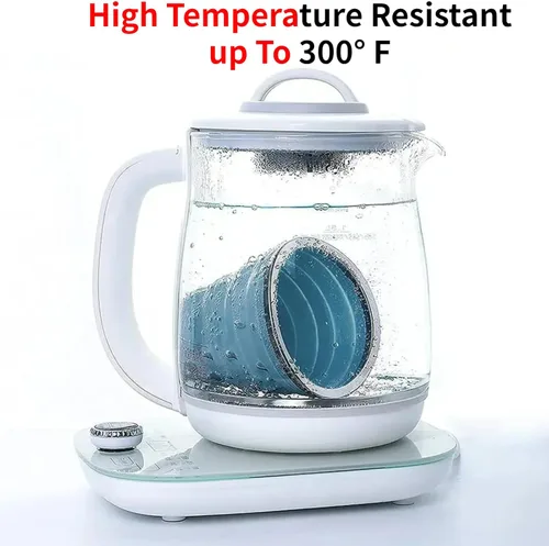 Miniatura 6 de Paquete de 4 tazas de viaje de 9.1 fl oz/9 oz de acero inoxidable de silicona retráctiles plegables tazas de café plegables telescópicas tazas