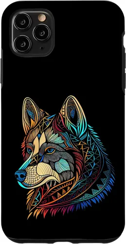 Miniatura 11 de iPhone 12/12 Pro Floral Flower Cute Dog Face Head Colorful Mandala - Funda Husky