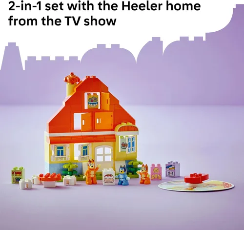 Miniatura 4 de LEGO DUPLO Bluey: Casa Familiar de Bluey con Juego de Memoria - Juguete para Niños Pequeños de 3+ Años - Set de Juego de Memoria Incluye Figura