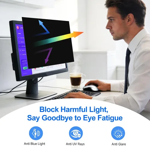 Miniatura 6 de ZOEGAA Pantalla de privacidad, pantalla de privacidad extraíble para monitor de computadora, antirreflejos y luz azul, compatible con HP Dell