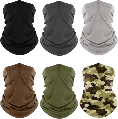Miniatura 17 de Fuinloth Polaina para el cuello, paquete de 6 unidades de máscara facial con protección UV refrescante para hombres y mujeres