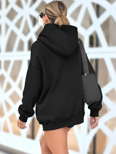 Miniatura 44 de AUTOMET Sudaderas de gran tamaño con capucha de forro polar para mujer, camisas de manga larga, sudaderas con bolsillo para otoño 2025