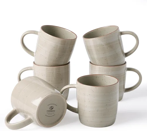Miniatura 23 de famiware Mercury - Tazas de café de 13 onzas, juego de 4 tazas de café con asa, tazas para café con leche, té caliente, capuchino, moca, cacao, negro