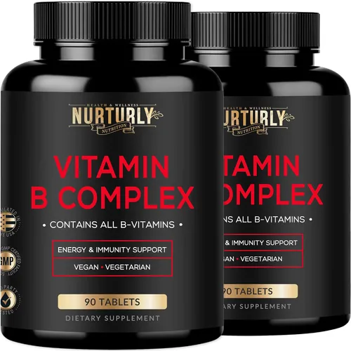 Miniatura 8 de Complejo de vitamina B con vitamina C - Contiene todas las vitaminas B esenciales - B1, B2, B3, B5, B6, B7, B9, B12 y biotina - Súper complejo