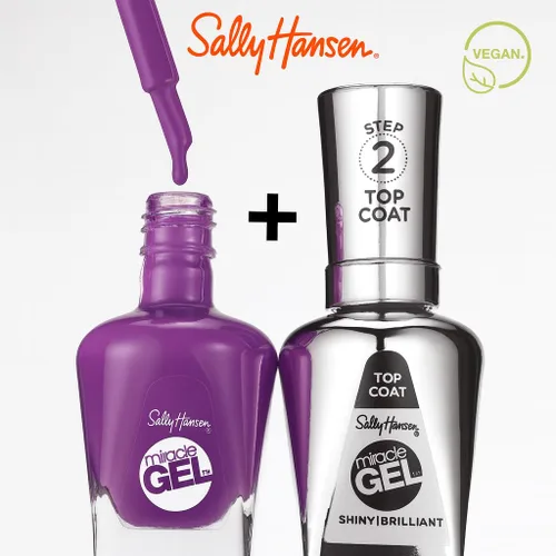 Miniatura 8 de Sally Hansen Miracle Gel Esmalte de uñas de calidad de salón Fórmula tipo gel, sistema de dos pasos, no necesita luz UV, larga duración Opaco