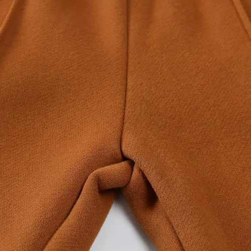 Miniatura 6 de Conjunto de 2 piezas de sudadera con capucha y forro polar cepillado para niños y niñas + pantalones