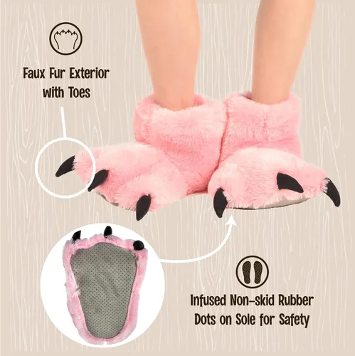 Miniatura 5 de Lazy One - Pantuflas con diseño de garra de animal para niños y adultos disfraz divertido para niños cálidas pantuflas peludas