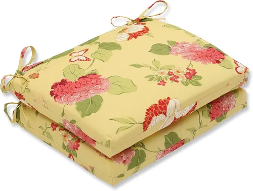 Miniatura 20 de Pillow Perfect Cojín floral brillante para silla de interior/exterior con lazos, 2 unidades, 15.5 x 18.5 pulgadas, azul/naranja Marlow
