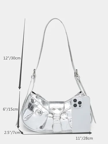 Miniatura 5 de Verdusa Bolso de mano plisado para mujer, bolso de mano de piel sintética