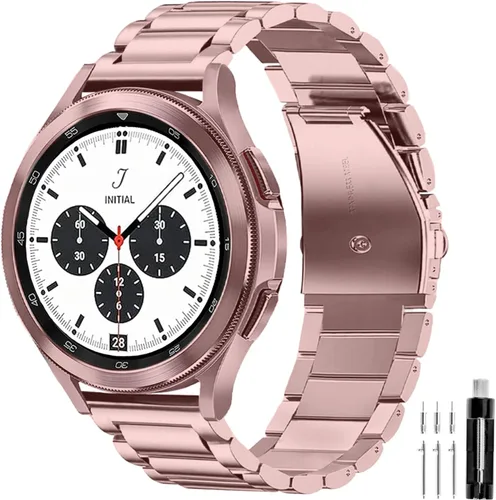 Miniatura 11 de GOLDTOLUCK Correa de acero inoxidable compatible con Samsung Galaxy Watch 8 7 6 5 4 Classic FE Pro 40mm 44mm 46mm 43mm 47mm 45mm 42mm 20mm