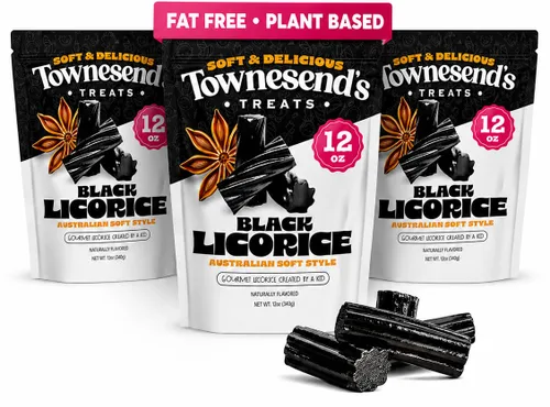 Miniatura 9 de Townesend's Treats - Bocaditos de caramelo de regaliz negro suaves y masticables (paquete de 1) – Regaliz gourmet grueso estilo australiano – rico