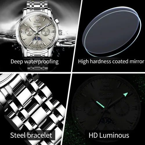 Miniatura 80 de OLEVS Relojes automáticos para hombre, esqueleto mecánico, de lujo, a la moda, reloj de pulsera luminoso impermeable