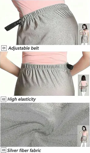 Miniatura 5 de EMF Anti-Radiación Ropa, Anti-Radiación Vestidos Maternidad Protección Radiación Vientre Banda 5G Anti-Radiación Embarazo Ropa Plata ~