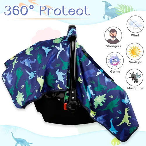 Miniatura 3 de Funda de Asiento de Coche para Niño, Funda de Asiento de Coche de Bebé de Invierno, Toldo de Asiento de Coche Acogedor y Cálido con Ventanas