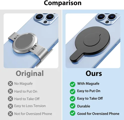 Miniatura 8 de OM - Soporte magnético para teléfono DJI Osmo Mobile 8P/8/7P/OM 7/OM 6/SE/OM 5/OM 4 SE/OM 4 SE/OM 4 Magsafe Quick Release Adapter Magnet Clamp Clip
