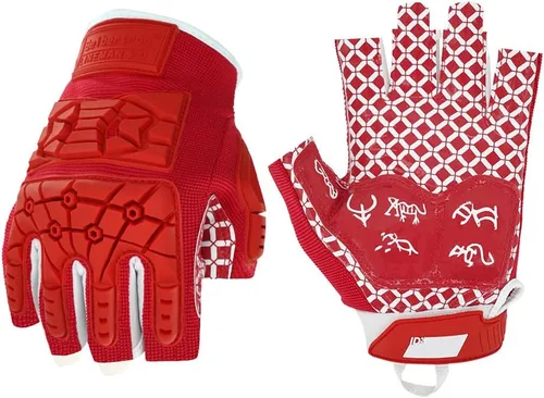 Miniatura 11 de Seibertron Lineman 2.0 - Guantes de fútbol para receptores con palma acolchada, protección contra impactos TPR flexible en la parte posterior