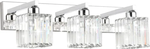Miniatura 15 de Aipsun Accesorios de Luz Negros para Tocador de Baño Lámpara de Tocador Moderna de Cristal para Baño 4 Luces (Excluye Bombilla)