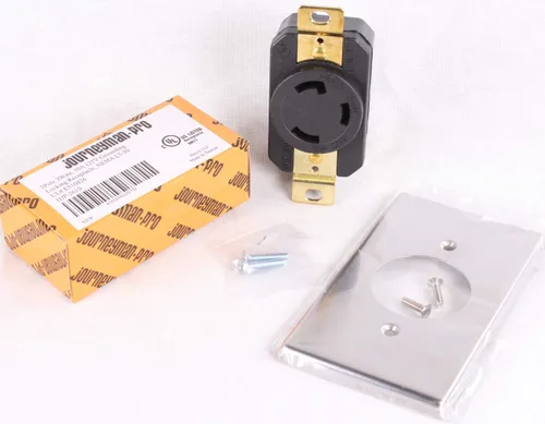 Miniatura 3 de Journeyman-Pro 2610, NEMA L5-30R, 30A 125 voltios, enchufe de receptáculo de bloqueo de montaje empotrado, grado industrial negro, soldadura a