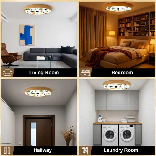 Miniatura 5 de Flush Mount Ceiling Light Fixture Mid century shapes molecule nuclear age space colorful retro set Dimmable LED Close to Ceiling Light Fixtures