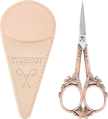 Tijeras vintage de acero inoxidable, pequeñas tijeras de costura y ganchillo para costura, manualidades y trabajos de arte, herramienta manual de