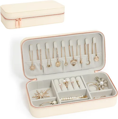 Joyero de viaje organizador de joyas para viajes, organizador de joyas, joyero para mujer, en Halloween, Navidad, San Valentín, cumpleaños, color