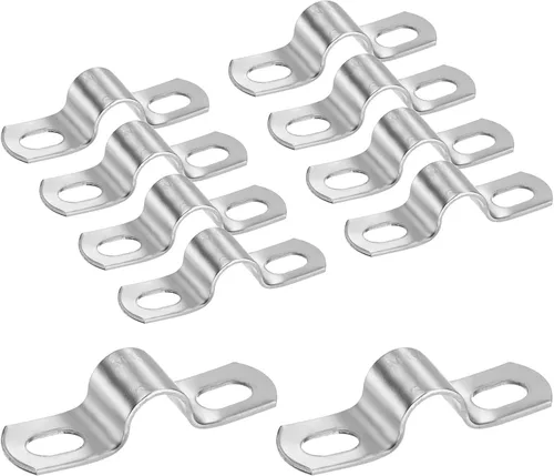Miniatura 56 de M METERXITY Paquete de 3 abrazaderas de conducto, correa rígida de acero inoxidable 304 de 3-1/2 pulgadas M89 U con 2 agujeros